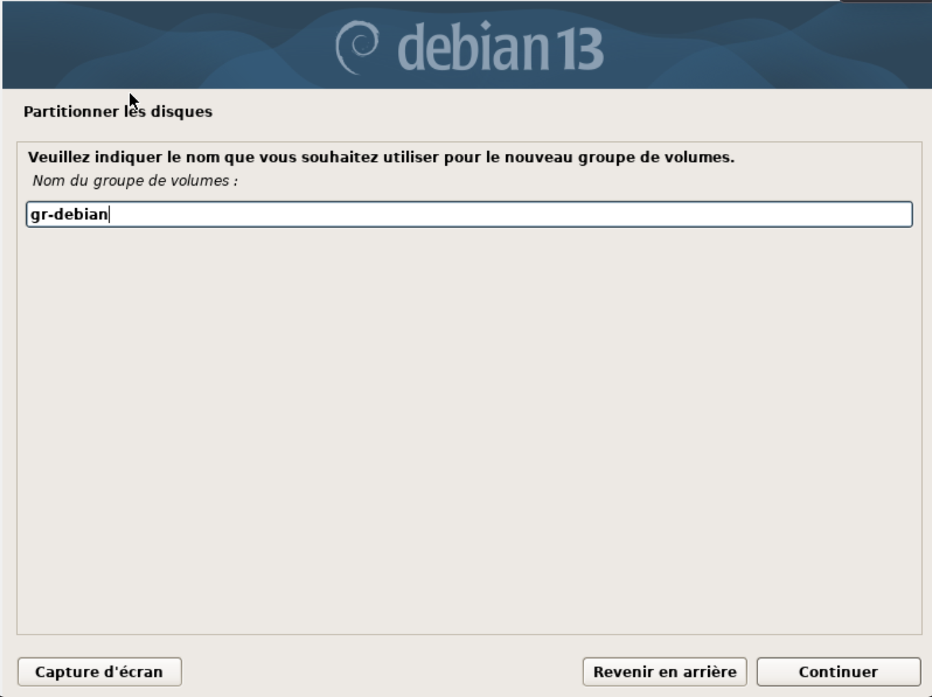 Nommage VG gr-debian Nommage VG gr-debian